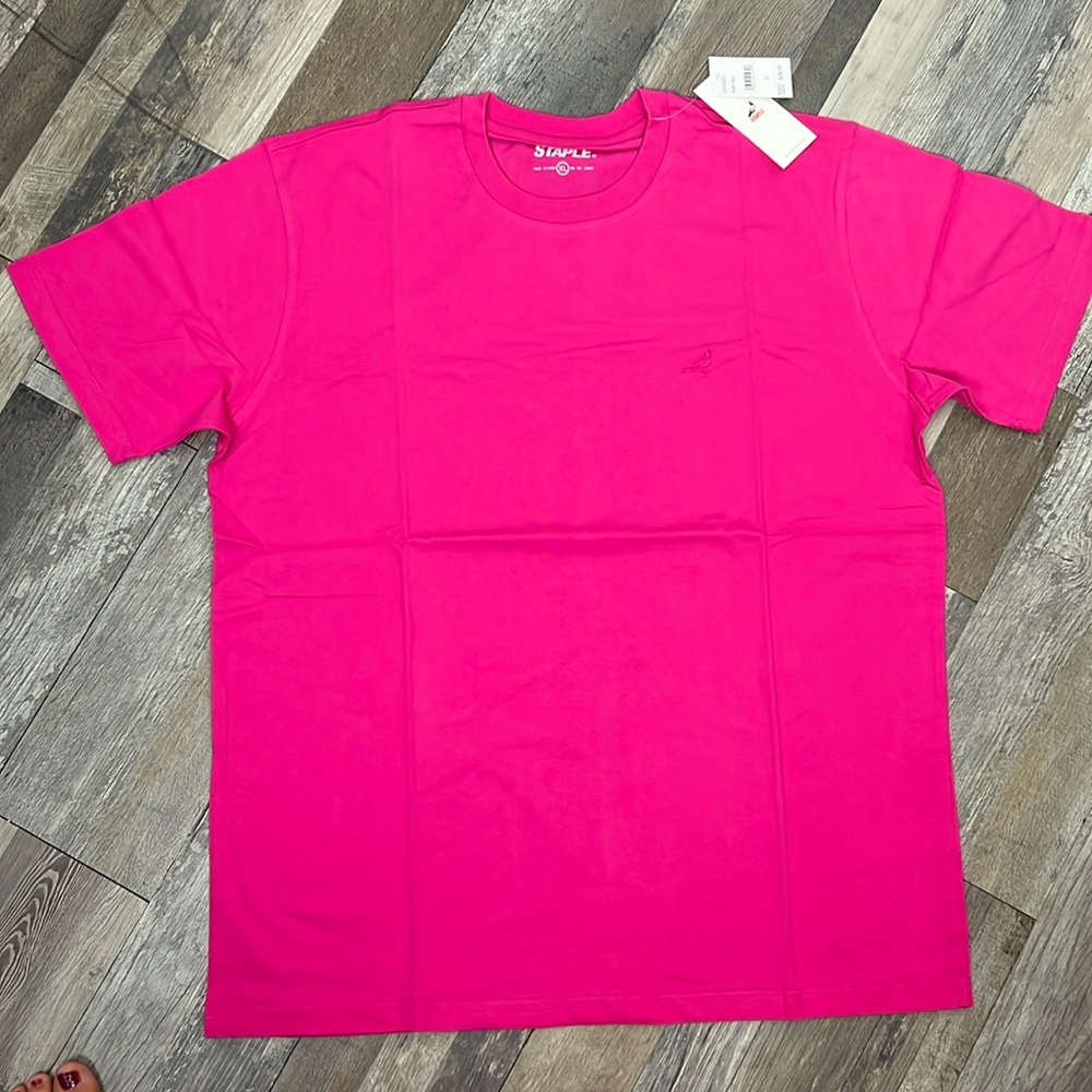 Staple pigeon pink magenta blank tee T-shirt NWT Embroidere minimalist unisex XL